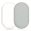 GRSSDER Stretchy Ultra Soft Fitted Bassinet Sheet 2 Pack, Universal Fit for Bassinets Baby Cradle Moses Basket Oval Rectangle Mattress Safe and Snug, Jersey Bassinet Sheets for Girls, White/Gray