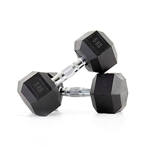 grt heavy duty solid caste iron hex dumbbell set fitness amp exercise- 10 kg5 kg x 2