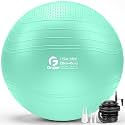 Gruper Yoga Ball, Extra Thick Non Slip Exercise Ball, 4 Sizes