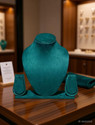 GS Collection NECKLACE STAND GREEN SUEDE 8 INCH Jewellery Organizer