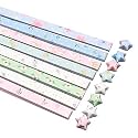 GSHLLO 400 Sheets Cute Floral Origami Stars Paper Folding Strips Package DIY Paper