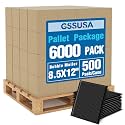 GSSUSA Black Bubble Mailers 8.5x12 Padded Envelopes 1 Pallet Pack of 6000