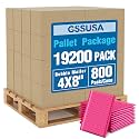 GSSUSA Pink Bubble Mailers 4x8 Padded Envelopes 19200 Pack, 1Pallet