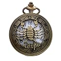 Zodiac Sign Pocket Watch Bike Key Chain with Key Ring Men &amp; Woman Gift Key Chain