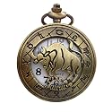 Zodiac Sign Pocket Watch Bike Key Chain with Key Ring Men &amp; Woman Gift Key Chain