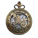 Zodiac Sign Pocket Watch Bike Key Chain with Key Ring Men &amp; Woman Gift Key Chain