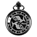 Zodiac Sign Pocket Watch Bike Key Chain with Key Ring Men &amp; Woman Gift Key Chain