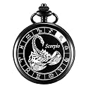 Zodiac Sign Pocket Watch Bike Key Chain with Key Ring Men &amp; Woman Gift Key Chain