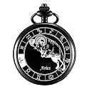 Zodiac Sign Pocket Watch Bike Key Chain with Key Ring Men &amp; Woman Gift Key Chain