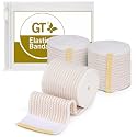 GT Premium Elastic Bandage Wrap (2" 3 Pack) - Hook &amp; Loop Fasteners at Both Ends - Latex Free Hypoallergenic Compression Roll - Reusable Bandages for Waist, Legs, Elbow &amp; Knee Wrap