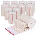 GT Premium Elastic Bandage Wrap (3" 12 Pack) - Hook &amp; Loop Fasteners at Both Ends - Latex Free Hypoallergenic Compression Roll - Reusable Bandages for Waist, Legs, Elbow &amp; Knee Wrap