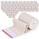 GT Premium Elastic Bandage Wrap (3" 50 Pack) - Hook &amp; Loop Fasteners at Both Ends - Latex Free Hypoallergenic Compression Roll - Reusable Bandages for Waist, Legs, Elbow &amp; Knee Wrap