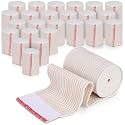 GT Premium Elastic Bandage Wrap (3" 25 Pack) - Hook &amp; Loop Fasteners at Both Ends - Latex Free Hypoallergenic Compression Roll - Reusable Bandages for Waist, Legs, Elbow &amp; Knee Wrap