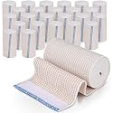 GT Premium Elastic Bandage Wrap (4" 25 Pack) - Hook &amp; Loop Fasteners at Both Ends - Latex Free Hypoallergenic Compression Roll - Reusable Bandages for Waist, Legs, Elbow &amp; Knee Wrap