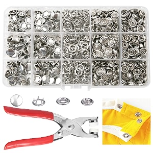 gtaaoy 800pcs metal snaps buttons with fastener pliers press tool kit perfect for diy crafts clothes hats and sewing snap button fasteners kit for clothing sewing200 sets95mm