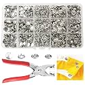 GTAAOY 800PCS Metal Snaps Buttons with Fastener Pliers Press Tool Kit Perfect for DIY Crafts Clothes Hats and Sewing, Snap Button Fasteners Kit for Clothing Sewing(200 Sets,9.5mm)