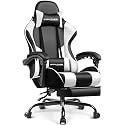GTPLAYER Gaming Chair, Computer Chair with Footrest and Lumbar Support（WT）