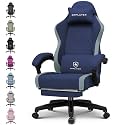 GTPLAYER Gaming Chair, Computer Office Chair with Pocket Spring Cushion, Linkage Armrests and Footrest, High Back Ergonomic Computer Chair with Lumbar Support Task Chair with Footrest(Blue)