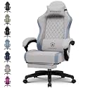 GTPLAYER Gaming Chair, Computer Office Chair with Pocket Spring Cushion, Linkage Armrests and Footrest, High Back Ergonomic Computer Chair with Lumbar Support Task Chair with Footrest