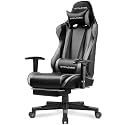 GTPLAYER Gaming Chair with Footrest, Ergonomic Computer Game Desk Chair, Reclining Gamer Chair Seat Height Adjustment, Swivel Rocker with Headrest and Lumbar (Blue)