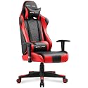 GTPLAYER Gaming Chair with Footrest, Ergonomic Computer Game Desk Chair, Reclining Chair Seat Height Adjustment, Swivel Rocker with Headrest and Lumbar (Red)