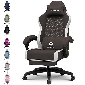 GTPLAYER Gaming Chair with Footrest Fabric Office