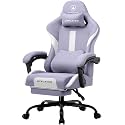 GTPLAYER Gaming Chair, Office Chair, Ergonomic Gaming Chair with Headrest and Cloud Lumbar Cushion, Padded Gaming Chair with Footrest, Swivel Chair, 150 kg Capacity, Purple