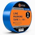 GTSE 1 inch x 108 ft Blue PVC Vinyl Floor Tape, Safety Marking Tape, 6 mil Thick, Suitable for Dance Floors, Gyms, Warehouses, Sports Facilities