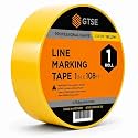 GTSE 1 inch x 108 ft Yellow PVC Vinyl Floor Tape, Safety Marking Tape, 6 mil Thick, Suitable for Dance Floors, Gyms, Warehouses, Sports Facilities