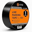 GTSE 1 inch x 108 ft Black PVC Vinyl Floor Tape, Safety Marking Tape, 6 mil Thick, Suitable for Dance Floors, Gyms, Warehouses, Sports Facilities