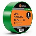 GTSE 1 inch x 108 ft Green PVC Vinyl Floor Tape, Safety Marking Tape, 6 mil Thick, Suitable for Dance Floors, Gyms, Warehouses, Sports Facilities