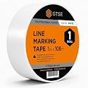 GTSE 1 inch x 108 ft White PVC Vinyl Floor Tape, Safety Marking Tape, 6 mil Thick, Suitable for Dance Floors, Gyms, Warehouses, Sports Facilities