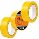 GTSE 2 inch x 108 ft Yellow PVC Vinyl Floor Tape, Safety Marking Tape, 3 Rolls, 6 mil Thick, Suitable for Dance Floors, Gyms, Warehouses, Sports Facilities