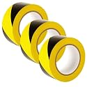 GTSE 2 inch x 108 ft Black & Yellow PVC Vinyl Floor Tape, Safety Marking Tape, 3 Rolls, 6 mil Thick, Suitable for Dance Floors, Gyms, Warehouses, Sports Facilities