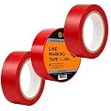 GTSE 2 inch x 108 ft Red PVC Vinyl Floor Tape, Safety Marking Tape, 3 Rolls, 6 mil Thick, Suitable for Dance Floors, Gyms, Warehouses, Sports Facilities
