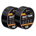 GTSE Black Duct Tape, 2 in x 55 yd (164 ft), Heavy Duty Waterproof, 2 Rolls