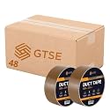 GTSE Brown Duct Tape, 2 Inches x 55 Yards (164 ft), Heavy Duty, Waterproof Repair Tape for Indoor or Outdoor Use, 48 Rolls