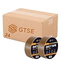 GTSE Brown Duct Tape, 2 Inches x 55 Yards (164 ft), Heavy Duty, Waterproof Repair Tape for Indoor or Outdoor Use, 24 Rolls
