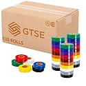 GTSE Mixed Colors Electrical Tape, 120-Pack – Waterproof, Industrial Grade Vinyl, 3/4 in x 66ft– Strong Self-Adhesive PVC Electric Tape for Wire Insulation, 7 Mil, 600V – UL/CSA Listed