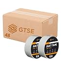 GTSE White Duct Tape, 2 Inches x 55 Yards (164 ft), Heavy Duty, Waterproof Repair Tape for Indoor or Outdoor Use, 48 Rolls