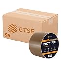 GTSE Wide Duct Tape, Brown, 4 Inches x 55 Yards (164 ft), Heavy Duty, Waterproof Repair Tape for Indoor or Outdoor Use, 96 Rolls