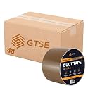 GTSE Wide Duct Tape, Brown, 4 Inches x 55 Yards (164 ft), Heavy Duty, Waterproof Repair Tape for Indoor or Outdoor Use, 48 Rolls
