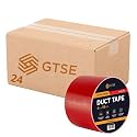 GTSE Wide Duct Tape, Red, 4 Inches x 55 Yards (164 ft), Heavy Duty, Waterproof Repair Tape for Indoor or Outdoor Use, 24 Rolls