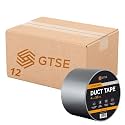 GTSE Wide Duct Tape, Silver, 4 Inches x 55 Yards (164 ft), Heavy Duty, Waterproof Repair Tape for Indoor or Outdoor Use, 12 Rolls
