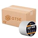 GTSE Wide Duct Tape, White, 4 Inches x 55 Yards (164 ft), Heavy Duty, Waterproof Repair Tape for Indoor or Outdoor Use, 12 Rolls