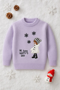 GTwo Applique Round Neck Casual Girls Purple