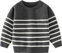 GTwo Striped Round Neck Casual Boys Grey Sweater