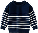 GTwo Striped Round Neck Casual Boys Dark Blue Sweater