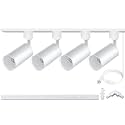 GU10 LED Track Lighting Kit with 3.28FT H‑Type Track Rail White 4 Heads
