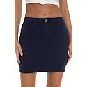 GUANYY Womens Denim Mini Skirt-Casual Stretch Slim High Waisted Jean Skirts
